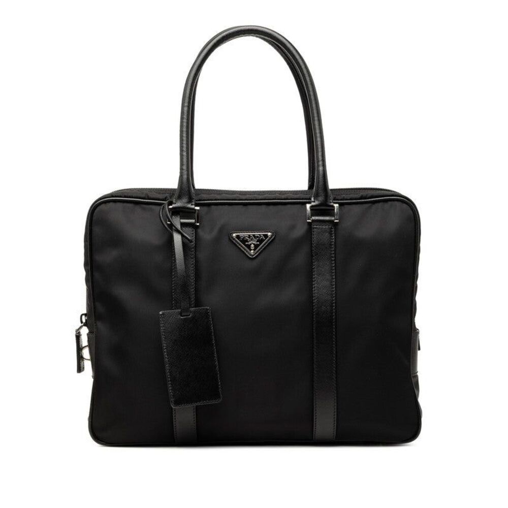Prada Triangle Logo Plate Briefcase